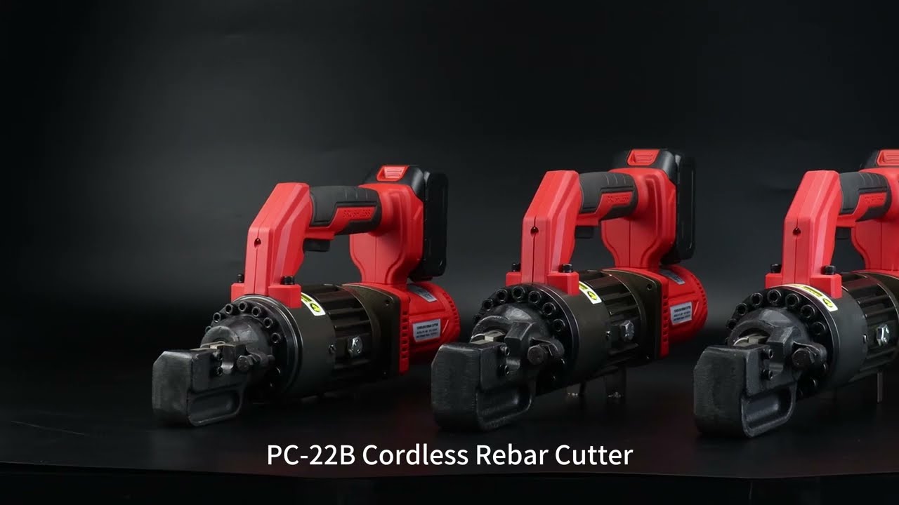 PC-22B electro-hydraulic rebar cutter cutting rebar video