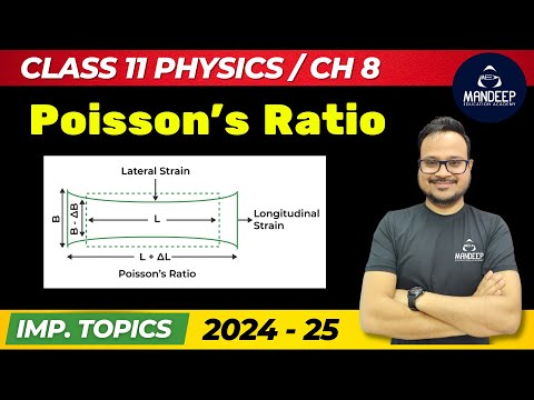 Poisson's Ratio | Class 11 Physics | Mechanical Properties of Solids | CBSE Final Exams 2025