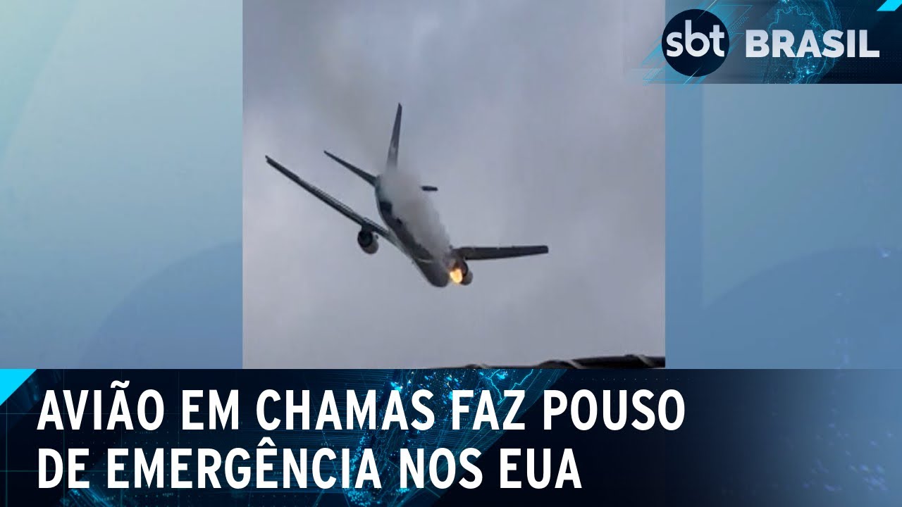 Avião faz pouso de emergência nos EUA após colisão com pássaro | SBT Brasil (01/03/25)