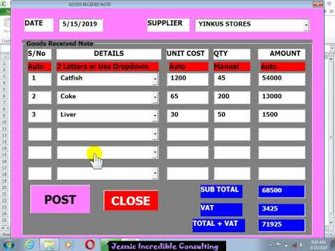 BIN CARD+GRN+DLN Automation Via Excel By Jesmic Incredible Consulting