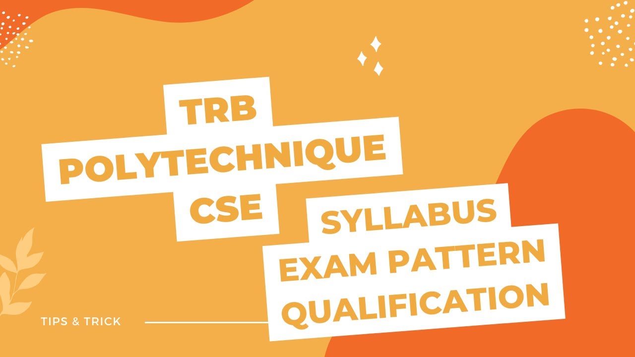 TRB Polytechnique CSE study material | Syllabus and Exam pattern