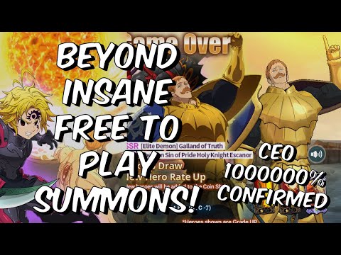BEYOND INSANE Free To Play Red Escanor Summons! - CEO 10000000% - Seven Deadly Sins: Grand Cross