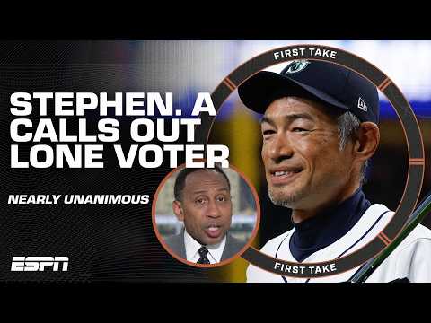 Ichiro Suzuki 1 VOTE SHY of UNANIMOUS HOF election 👀 WHO THE HELL WAS IT? - Stephen A. | First Take