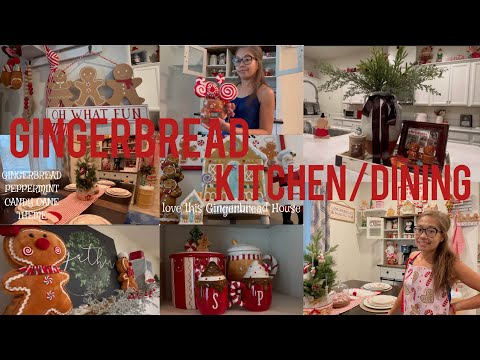 2024 🤶DECKED OUT GINGERBREAD-PEPPERMINT-CANDY CANE KITCHEN & DINING CHRISTMAS DECORATE WITH ME