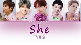 DBSK (동방신기) - SHE / Color coded lyrics (WITH 5)