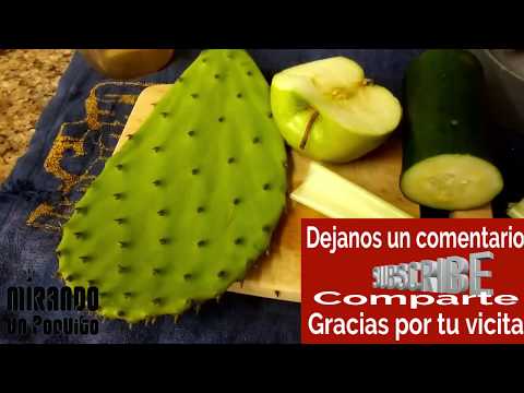Licuado verde de nopal manzana pepino y apio para bajar el colesterol