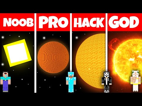 Minecraft Battle: NOOB vs PRO vs HACKER vs INSIDE SUN BASE HOUSE BUILD CHALLENGE Animation