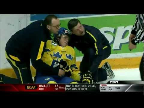 WJC - Boone Jenner Game misconduct on Pettersson. Dec 22nd 2012