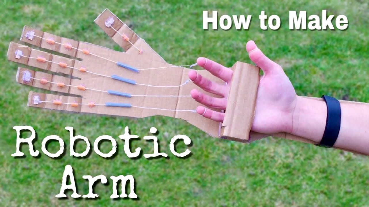 How to Make a Robotic Arm at Home Out off Cardboard with 5 Fingers