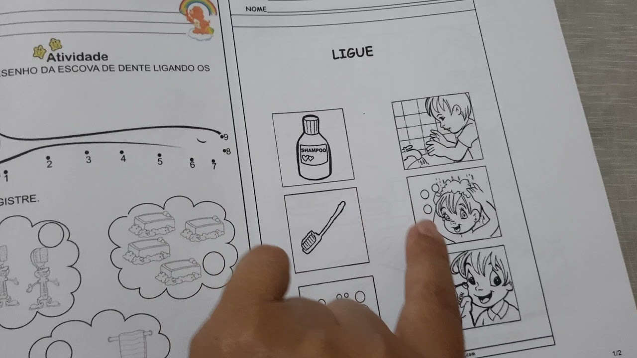 Atividade sobre Higiene pessoal.  Infantil I