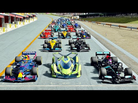 Lamborghini V12 Vision GT vs F1 2021 Cars at Old Monza