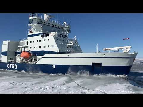 The Finnish icebreaker OTSO is passing by
