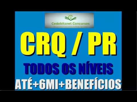 CRQ PARANÁ CONCURSO PÚBLICO PROVAS QUESTÕES SIMULADO CURSO APOSTILA CONSELHO QUÍMICA PR SERVENTE