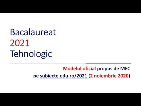 BAC 2021 Tehnologic model oficial