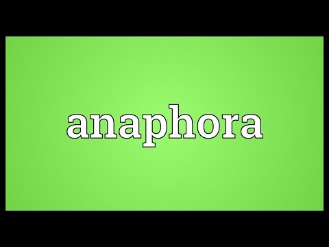 Anaphora Meaning