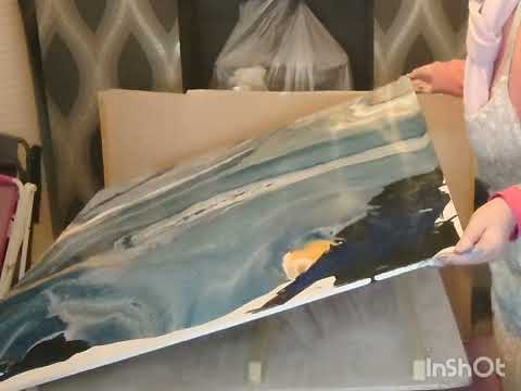 A 4' x 3' plasterboard experiment in fluid abstract art 💋