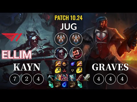 T1 Ellim Kayn vs Graves Jungle - KR Patch 10.24