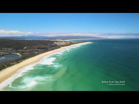 Overhead view of Mallacoota and its waters
