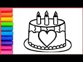 How To Draw A Birthday Cake Birthday Cake Drawing