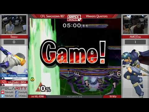 CFL Smackdown 187 Melee - Sinbad (Sheik) vs AMG | Dom (Marth) - Winners Quarters