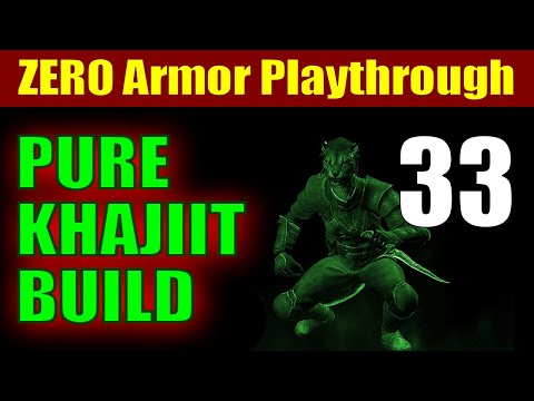 Skyrim PURE KHAJIIT Walkthrough ZERO ARMOR RUN  Part 33, Blackreach Run, Alduin Boss Fight