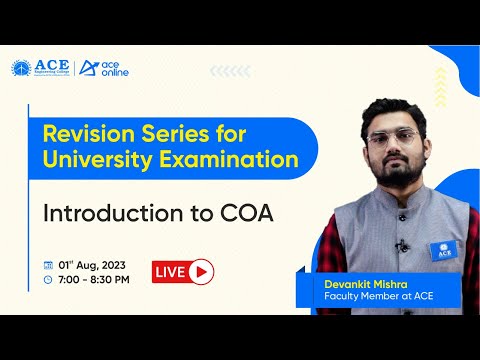 Introduction to COA | Revision Series for University Examination | ACE Engineeering College Live