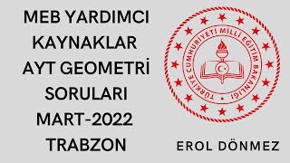 MEB Yardımcı Kaynaklar AYT Geometri Çalışma Soruları-6 (2022 Mart - Tr