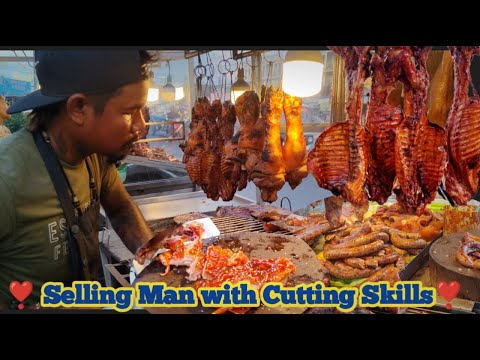 Selling man with cutting Skills pork legs duck