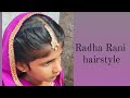 RADHA hairstyle for kids 🦚🪈#radhakrishna #hairstyle #kids #youtubevedio