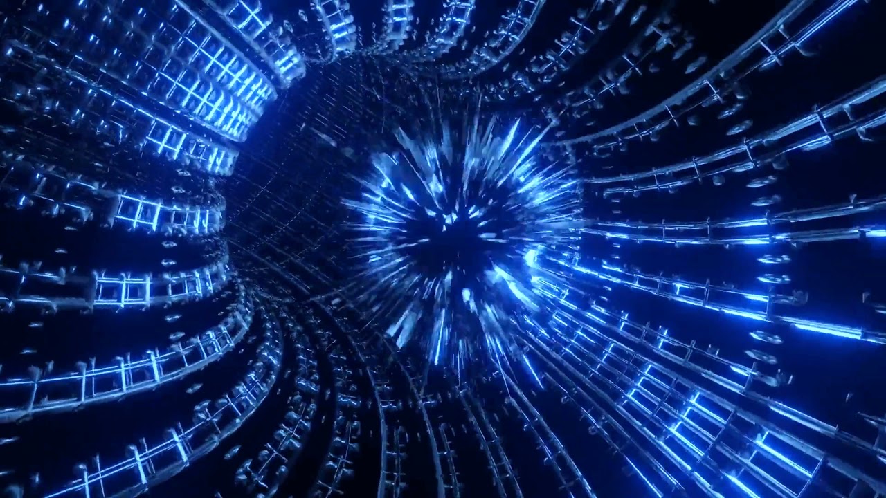 FUTURISTIC DARK BLUE TUNNEL METALIC COLORFUL ALIEN SCIFI LIVE BACKGROUND WALLPAPER | 4K SCREENSAVER
