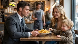 “Can we share your fries, sir?” A Single Mom Asked at the Cafe—Unaware She Spoke to a Billionaire.