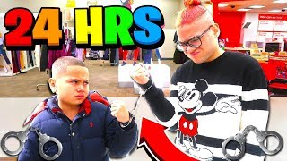 24 HOURS HANDCUFFED to My Little BROTHER CHALLENGE!!! **Bad Idea**
