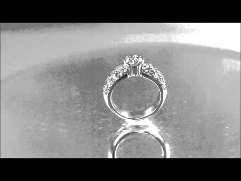 14K WHITE GOLD ROUND CUT DIAMOND ENGAGEMENT RING SEMI BEZEL 1.85CTW EGL USA - KNR INC - 662 1