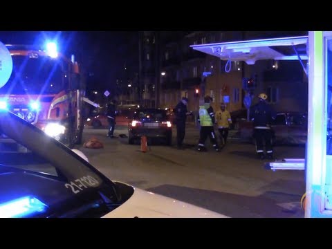 Trafikolycka på Luthagsesplanaden vid Kyrkogårdsgatan