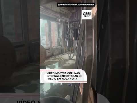 Vídeo mostra colunas internas entortadas de prédio em Nova York