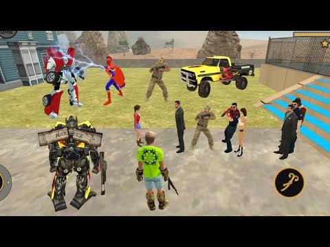 Vegas Crime Simulator 2 - (Police & Car Robot Fight) Car Robot Fight in Volleyball Ground - Gameplay