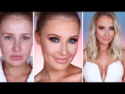 GRWM NIGHT OUT Tan Makeup Hair Outfit | Lauren Curtis
