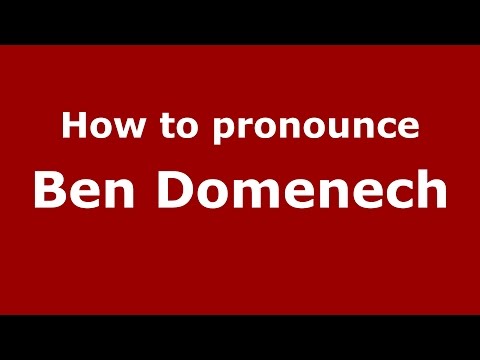 How to pronounce Ben Domenech (American English/US) - PronounceNames.com