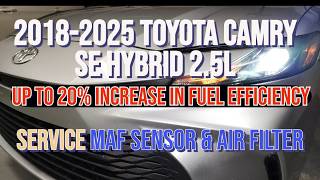 2018-2025 TOYOTA CAMRY 2.5L (A25A-FXS) Troubleshoot and Service Mass Air Flow Sensor and Air Filter