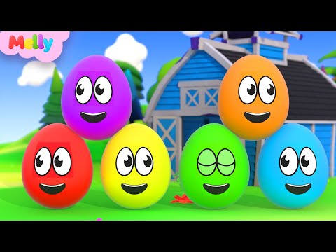 Learning Colors and Numbers Songs | Colorful Eggs on the Farm | Melly Nursery Rhymes & Kids Songs