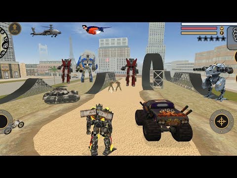 Vegas Crime Simulator (Transformer Fight Car Robot on Stunt Ground) Transformers Help Monster Truck