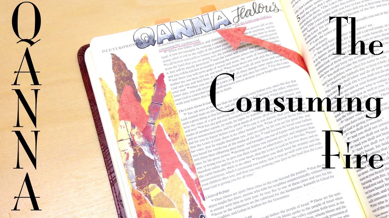 Collage & Hand Lettering: A Consuming Fire (Deuteronomy 4:24) | Bible Journaling