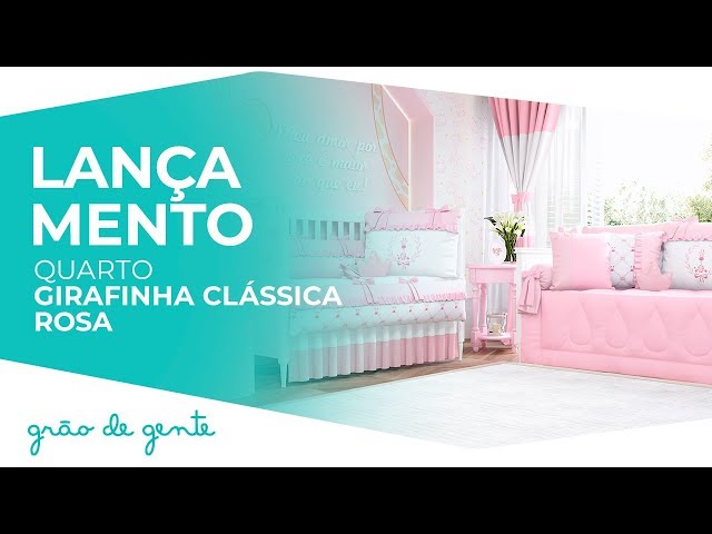 Quarto de Bebê Girafinha Clássica Rosa - Grão de Gente