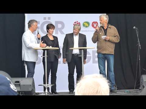 Ronny Eriksson, Peter Eriksson (mp), Mona Sahlin (s),  o Lars Ohly (v) på Noliamässan 2010