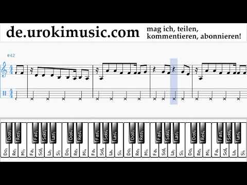 Klavierunterricht (rechte Hand) Shakira - Me Enamoré Noten Lernen Teil#2 um-i995