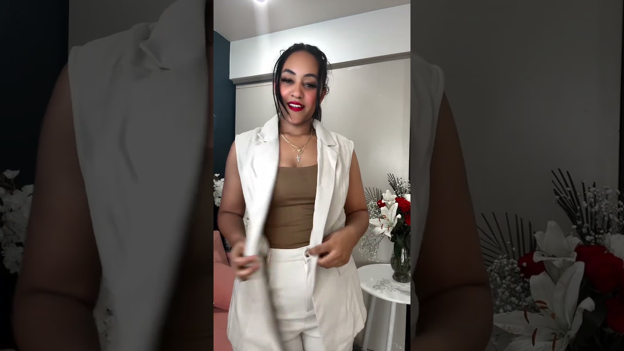 Elegant Sleeveless Blazer Vest & Wide Leg Pants Set