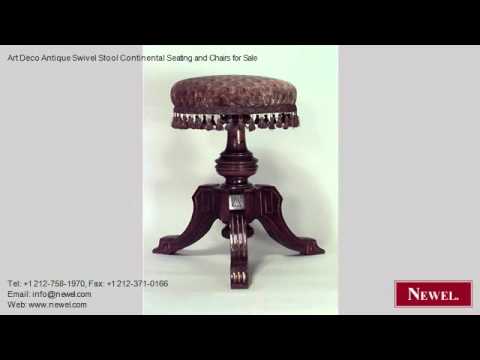 Art Deco Antique Swivel Stool Continental Seating and Chairs