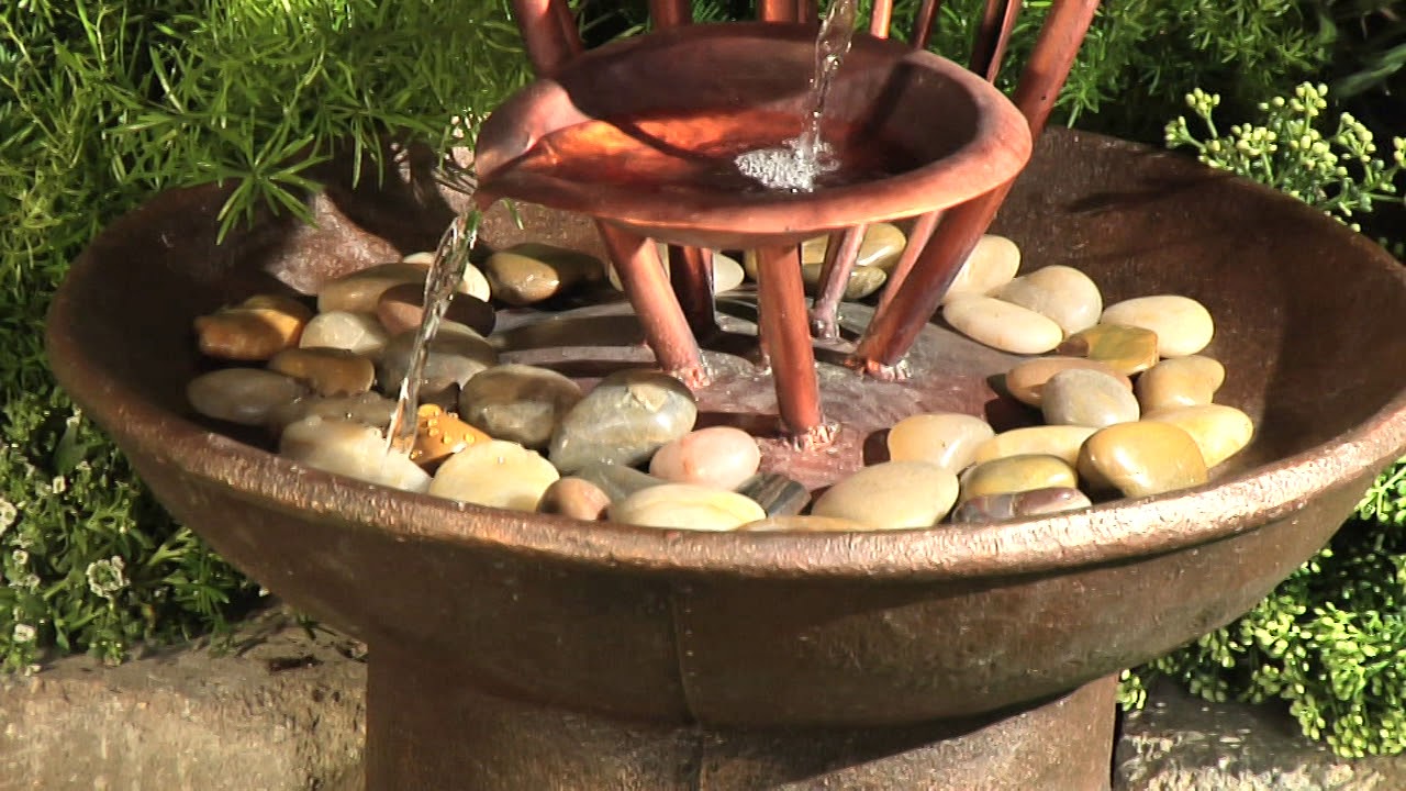 Video1 of Water Lilies and Cat Tails 33" High Rustic Garden Fountain