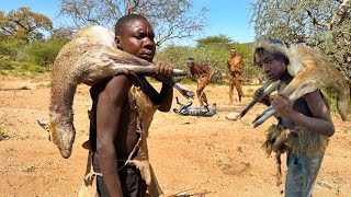 Hadzabe Tribe Catching And Cooking Their Prey | life of the hunter