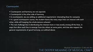 Musical Composition, Craft and Art #5 - On Craftsmanship